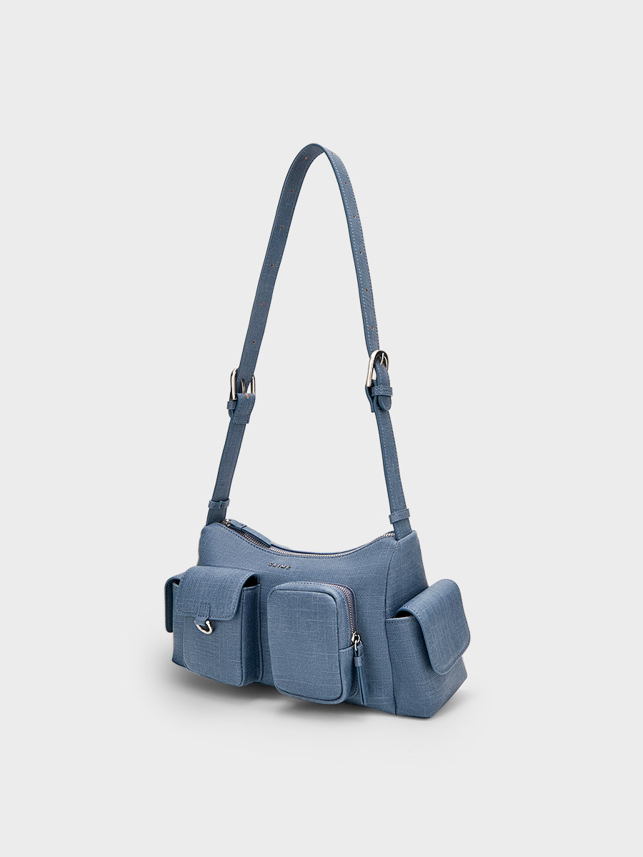 送料込★S’AIME★雙口袋流浪肩背包★Wポケットショルダーバッグ S'AIME】SAIME 東京企劃2WAY雙口袋流浪肩背包(附證件夾)