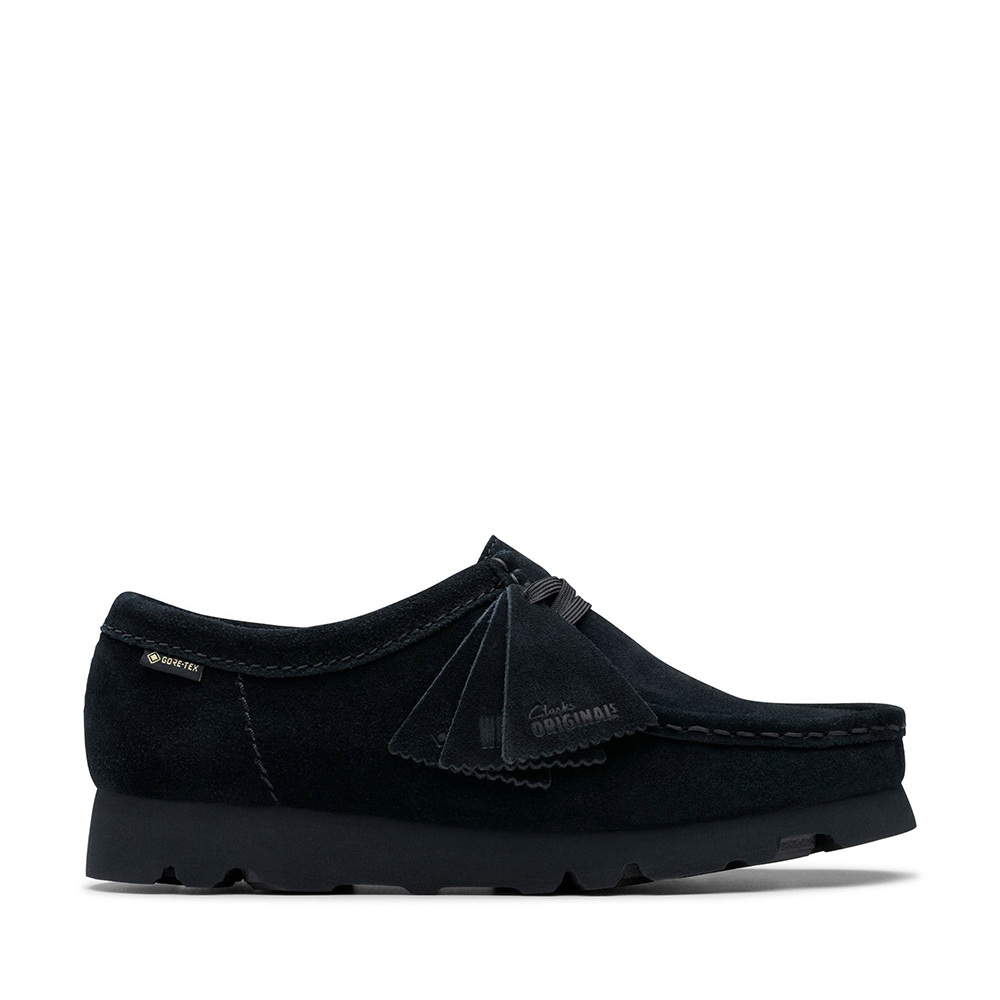 Clarks ORIGINALs-Wallabee. GTX女款真皮防水袋鼠鞋(黑色)CLF79258R