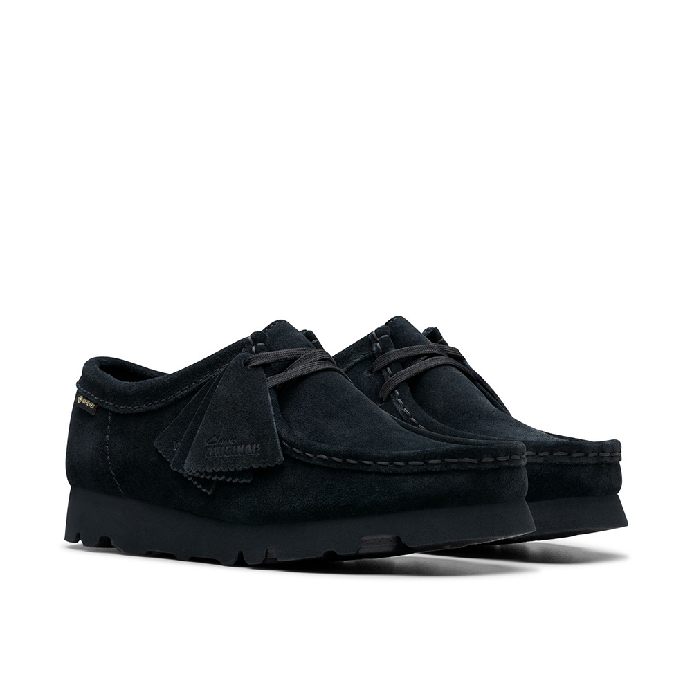 Clarks ORIGINALs-Wallabee. GTX女款真皮防水袋鼠鞋(黑色)CLF79258R