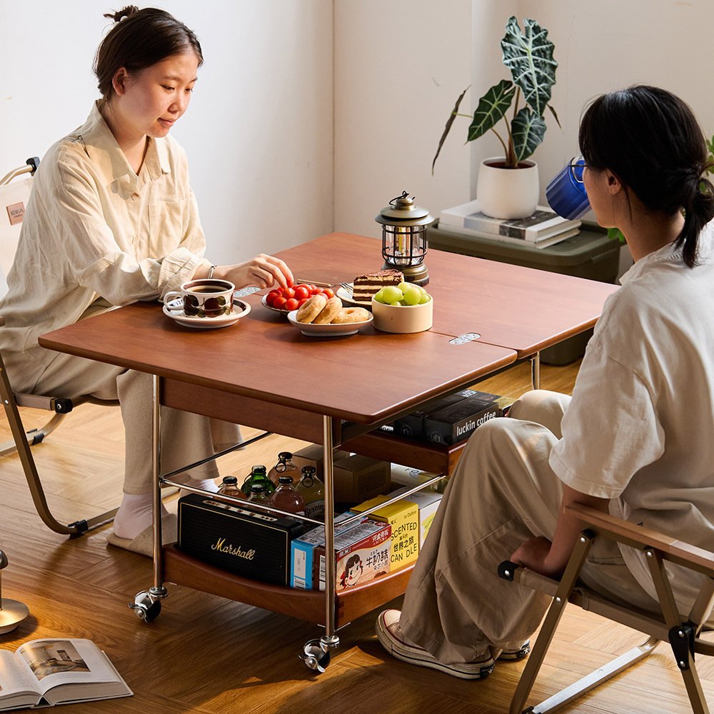 小半家具黃楊木城市系列謬斯可移動摺疊茶几0.92M_3