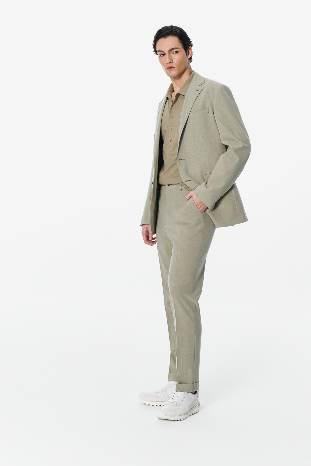 SST&C Lake Green Textured Suit | 00012502003_1