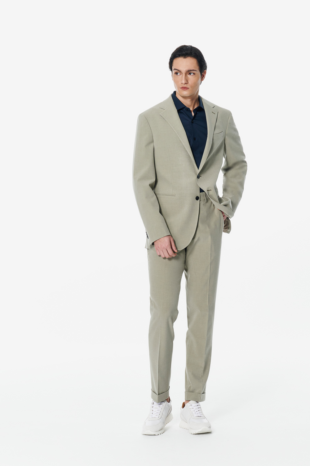 SST&C Lake Green Textured Suit | 00012502003_2