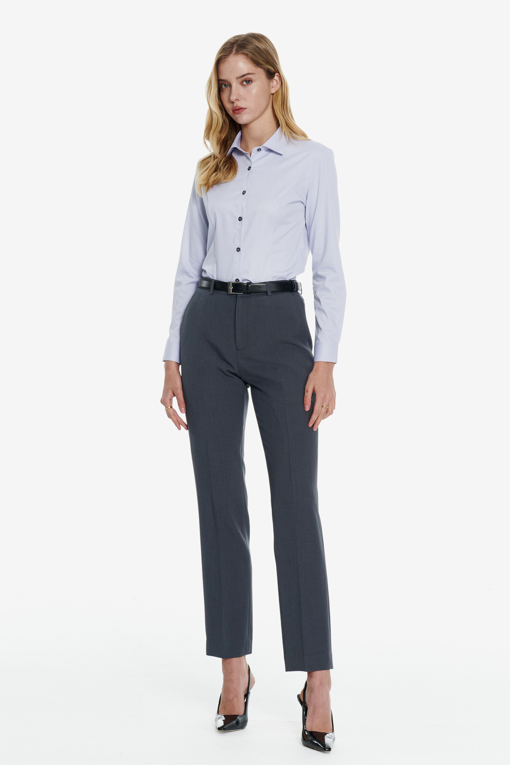 SST&C Dark Grey Classic Fit Trousers | 01022502005_1