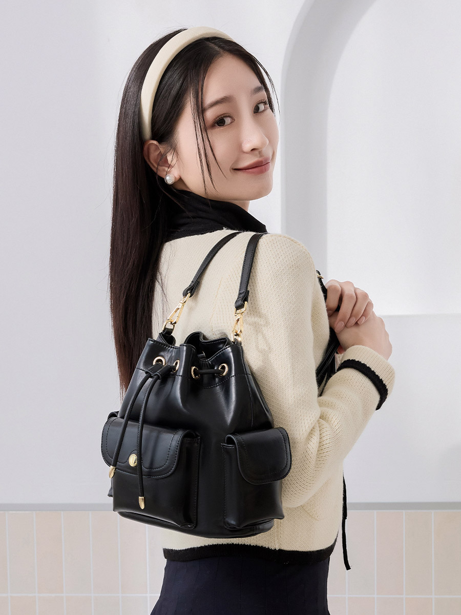 台湾 S’AIME 2WAY マルチポケット バケット バックパック S'AIME 2WAY多口袋束口水桶後背包｜ S'AIME東京企劃
