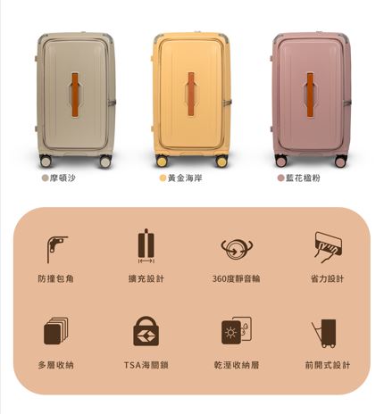 Acer 宏碁】布里斯本前開式/側開式行李箱24吋（摩頓沙／黃金海岸／藍花