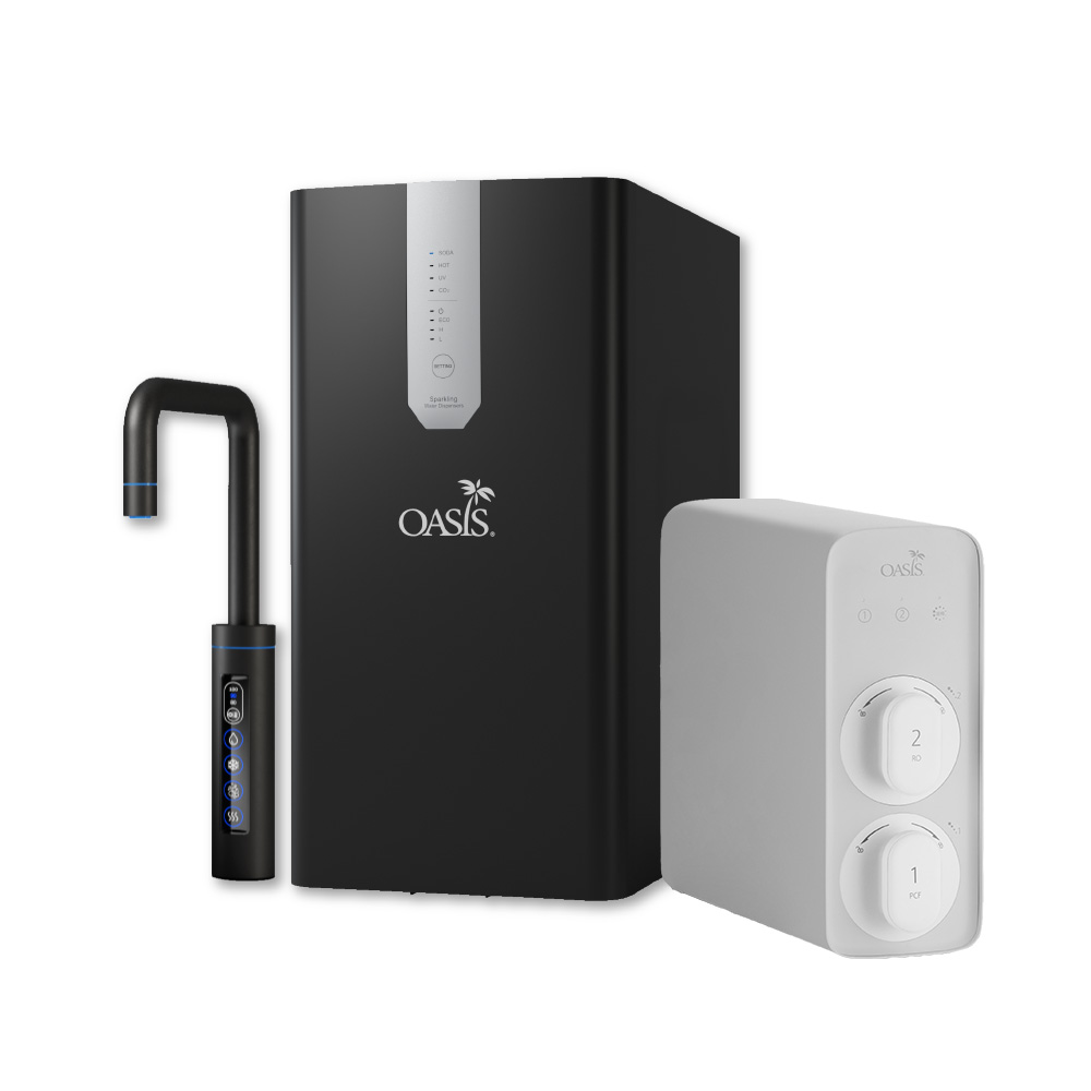 【美國OASIS】【會打氣的飲水機】櫥下極奢氣泡三溫UVC飲水機(配置OASIS 600G大流量RO淨水器)_1