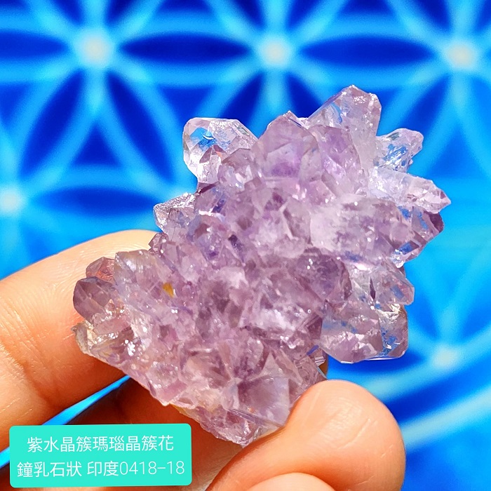 印度紫水晶簇瑪瑙晶簇花鐘乳石型態0418-18 Amethyst/紫晶花
