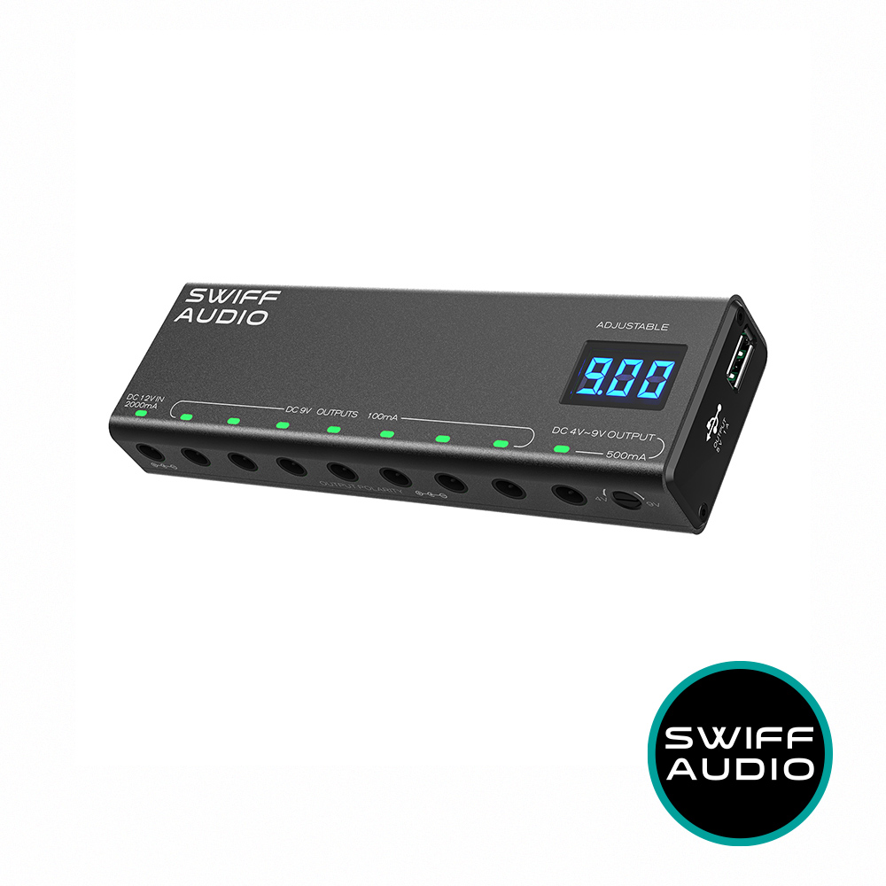 【SWIFF AUDIO】P200 數顯可調電壓式效果器電源供應器 公司貨_0