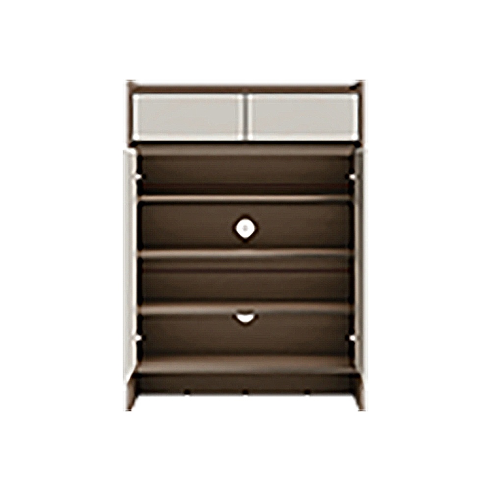 林氏木業簡約雙色抽屜二門鞋櫃0.8M OV4N 灰木色_2