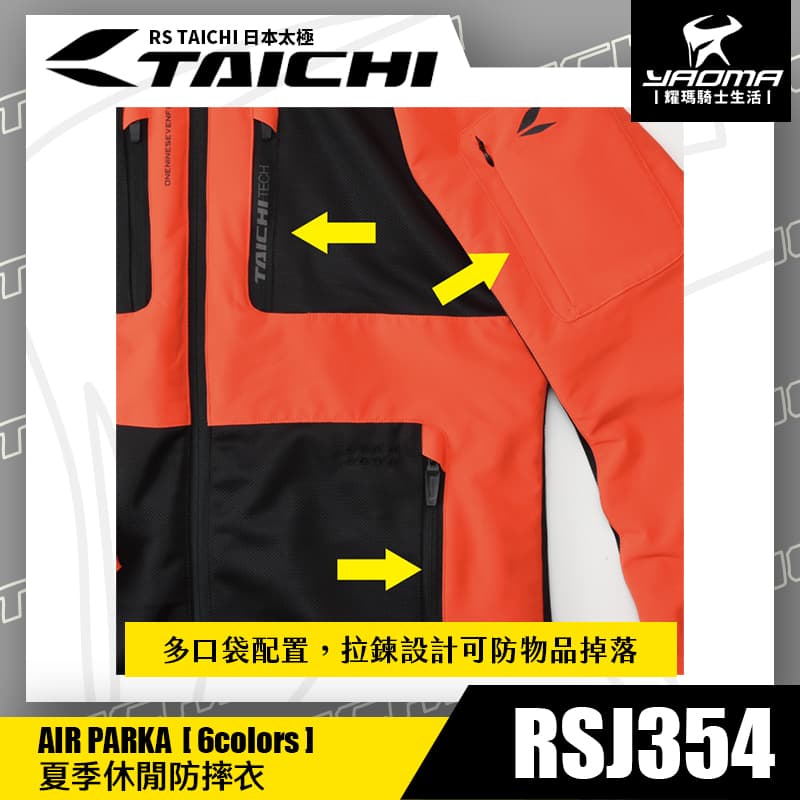RS TAICHI RSJ354 夏季透氣防摔衣 ICON BLACK 五件式護具 CE護具 CPS系統 休閒款 另有女版 日本太極 耀瑪騎士_7