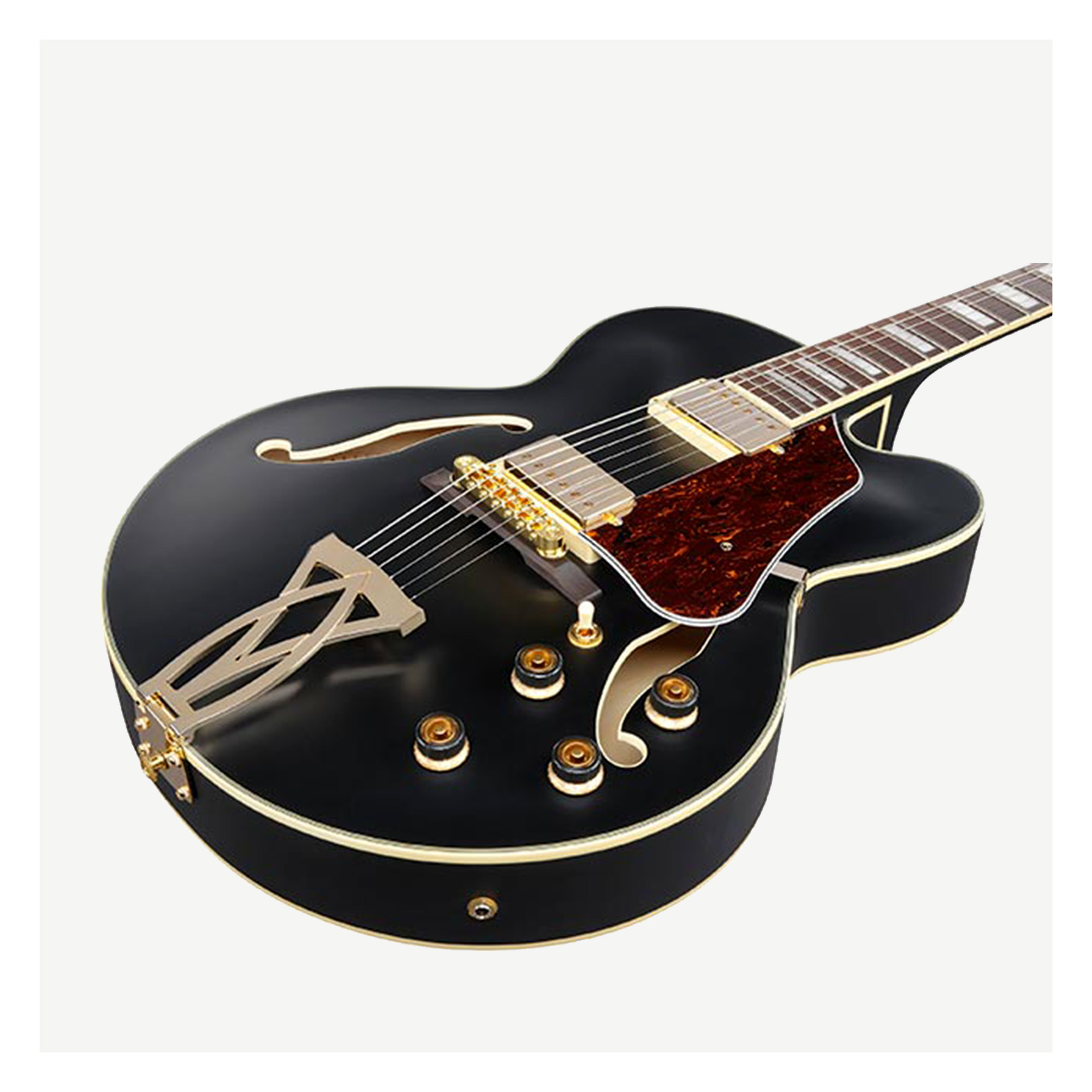 Ibanez AF75G 電吉他爵士吉他全空心雙雙無搖座黑色玫瑰木指板AF