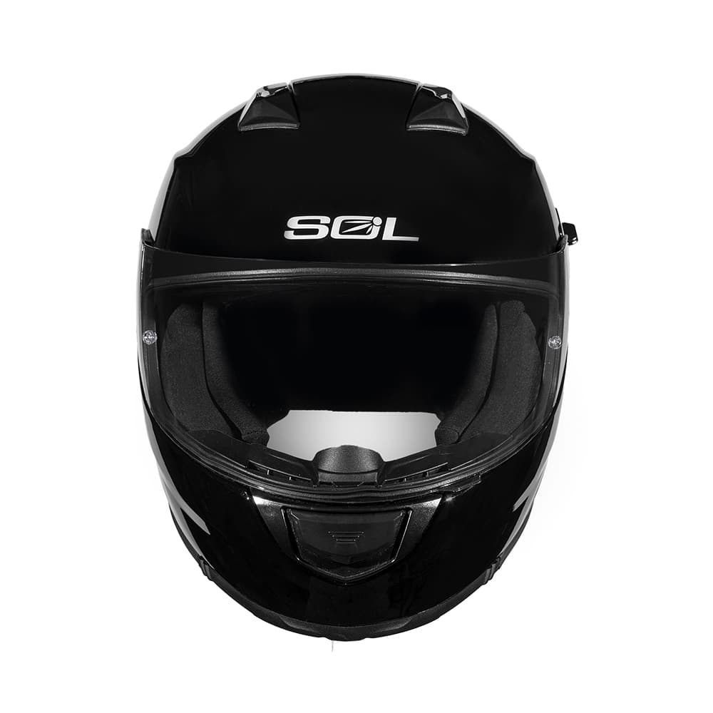 SOL 安全帽 SF-7 素色 素黑 亮面 內鏡 排齒釦 藍牙耳機槽 全罩帽 SF7_3