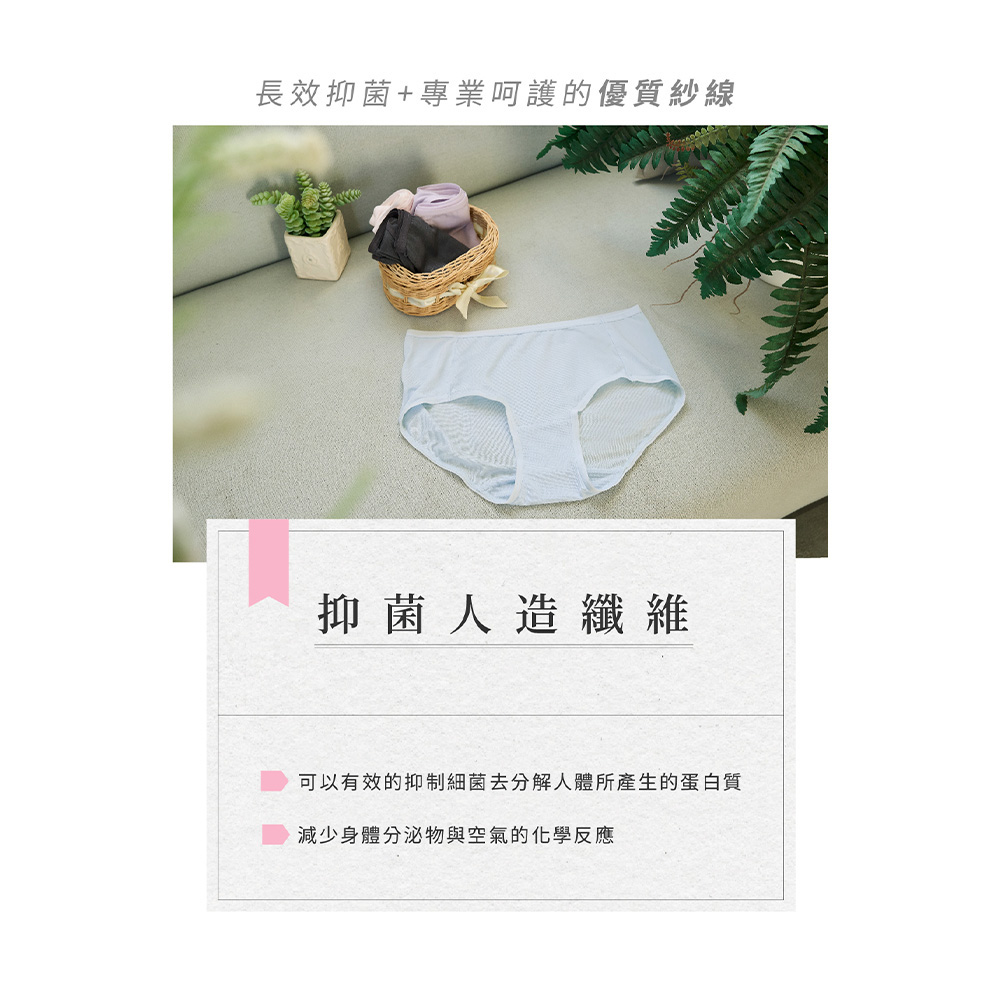 華歌爾-健康內褲-抑菌肌蜜 M-3L中腰三角褲(輕柔粉) NSC045P1_5