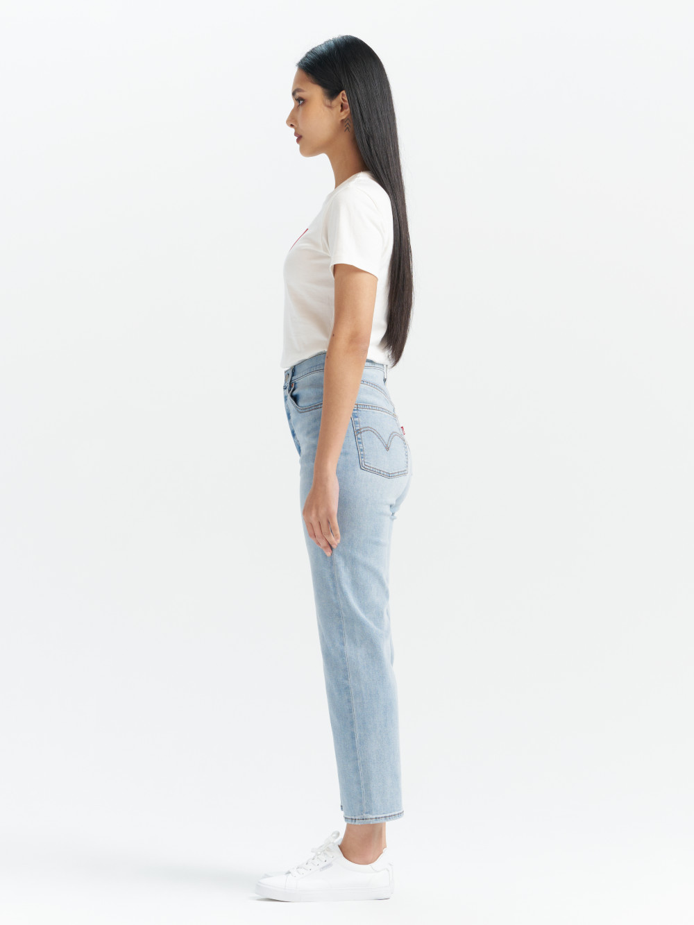 Levi's® RibcageStraightAnkle女款超高腰直筒牛仔褲Performance