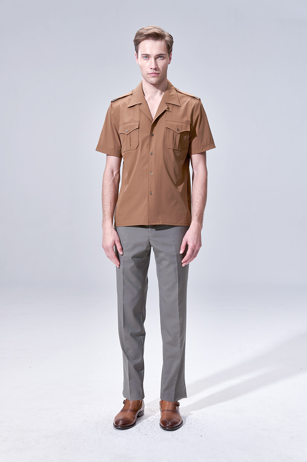 SST&C Khaki Military Shirt | 00092503003_0