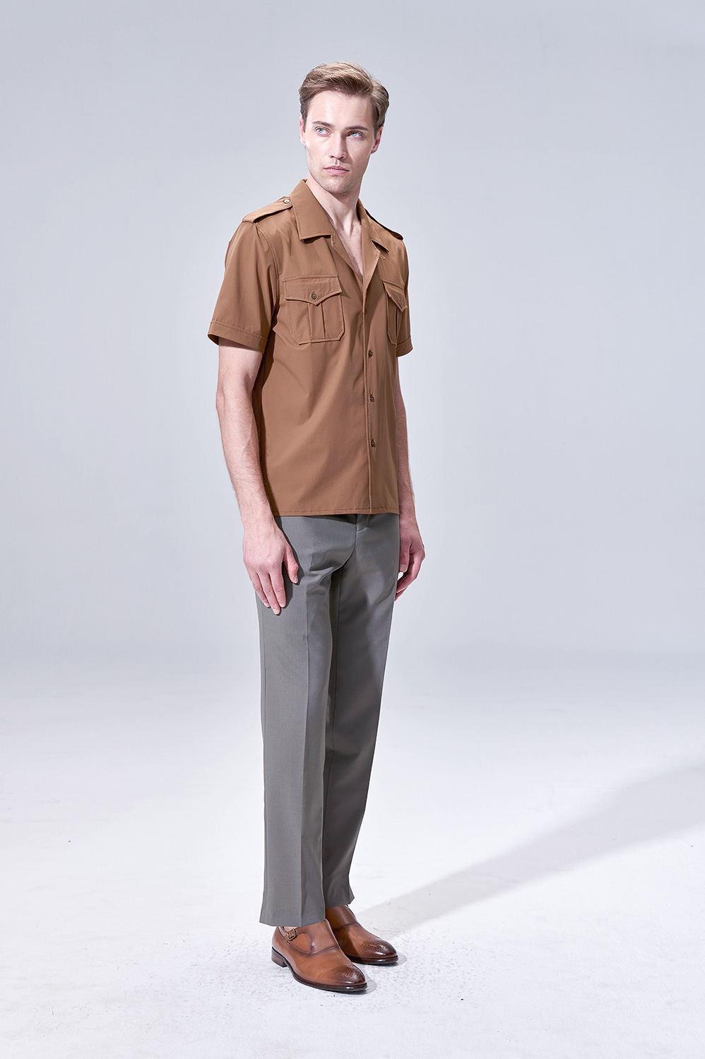 SST&C Khaki Military Shirt | 00092503003_1