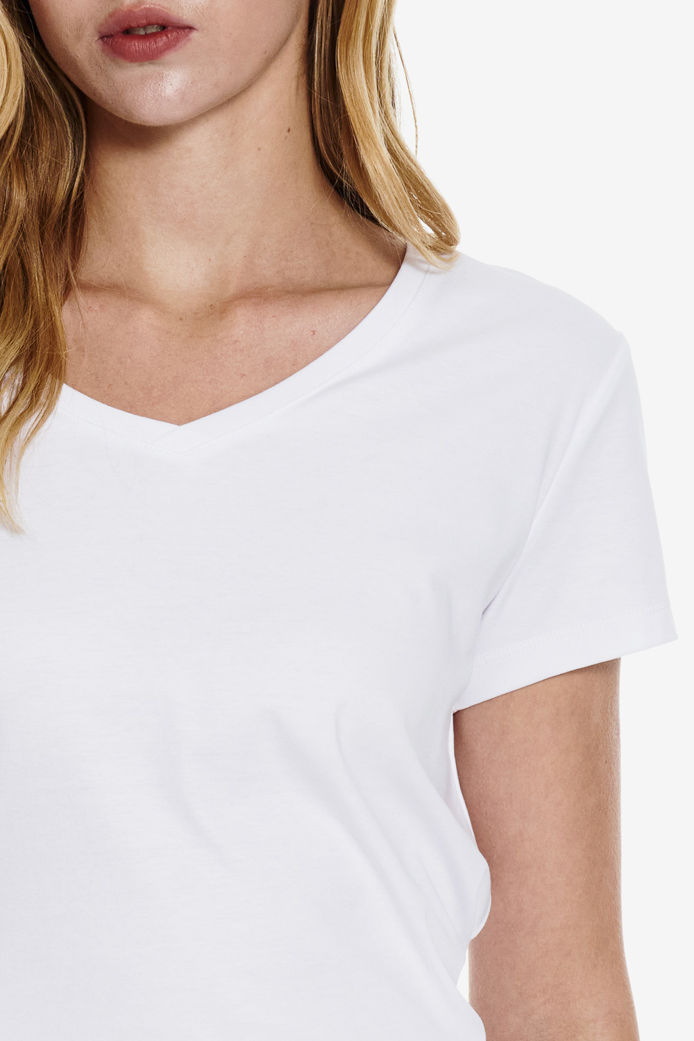 SST&C 白色絲光棉V領T-shirt｜01212503001 (Outlet)_3