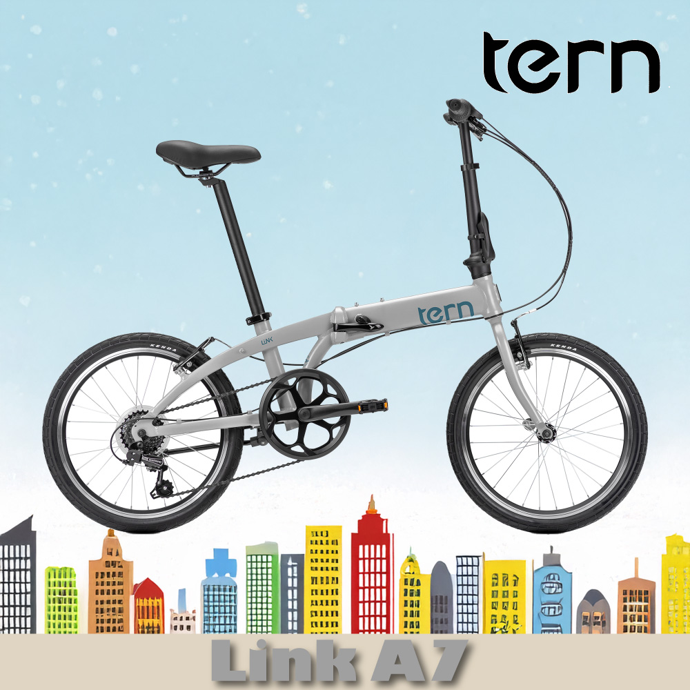 門市自取限定】Tern 7速折疊車【白金底-藍標】Link A7