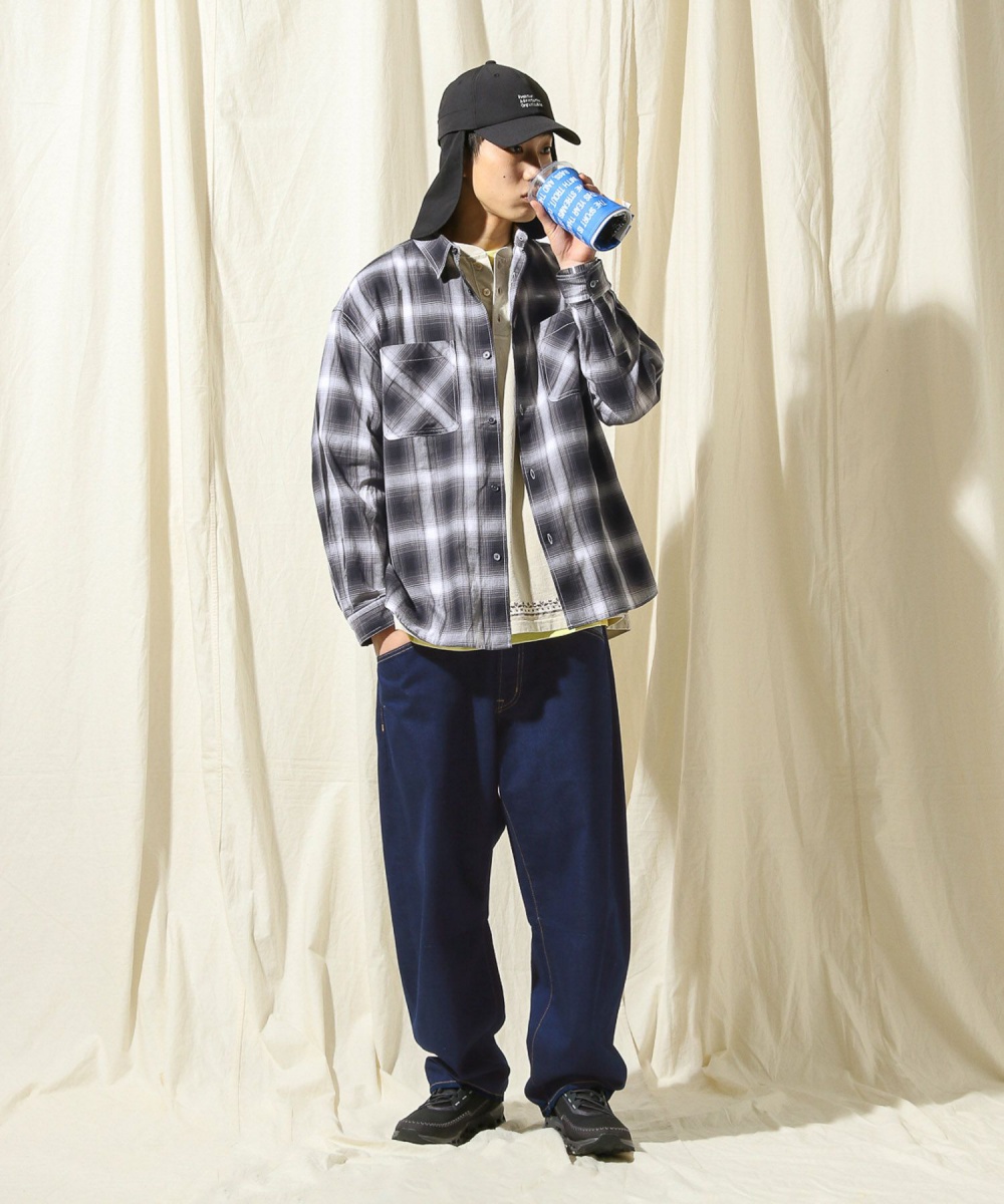 niko and男JEANS丹寧牛仔異色拼接寬褲長褲-三色-323342