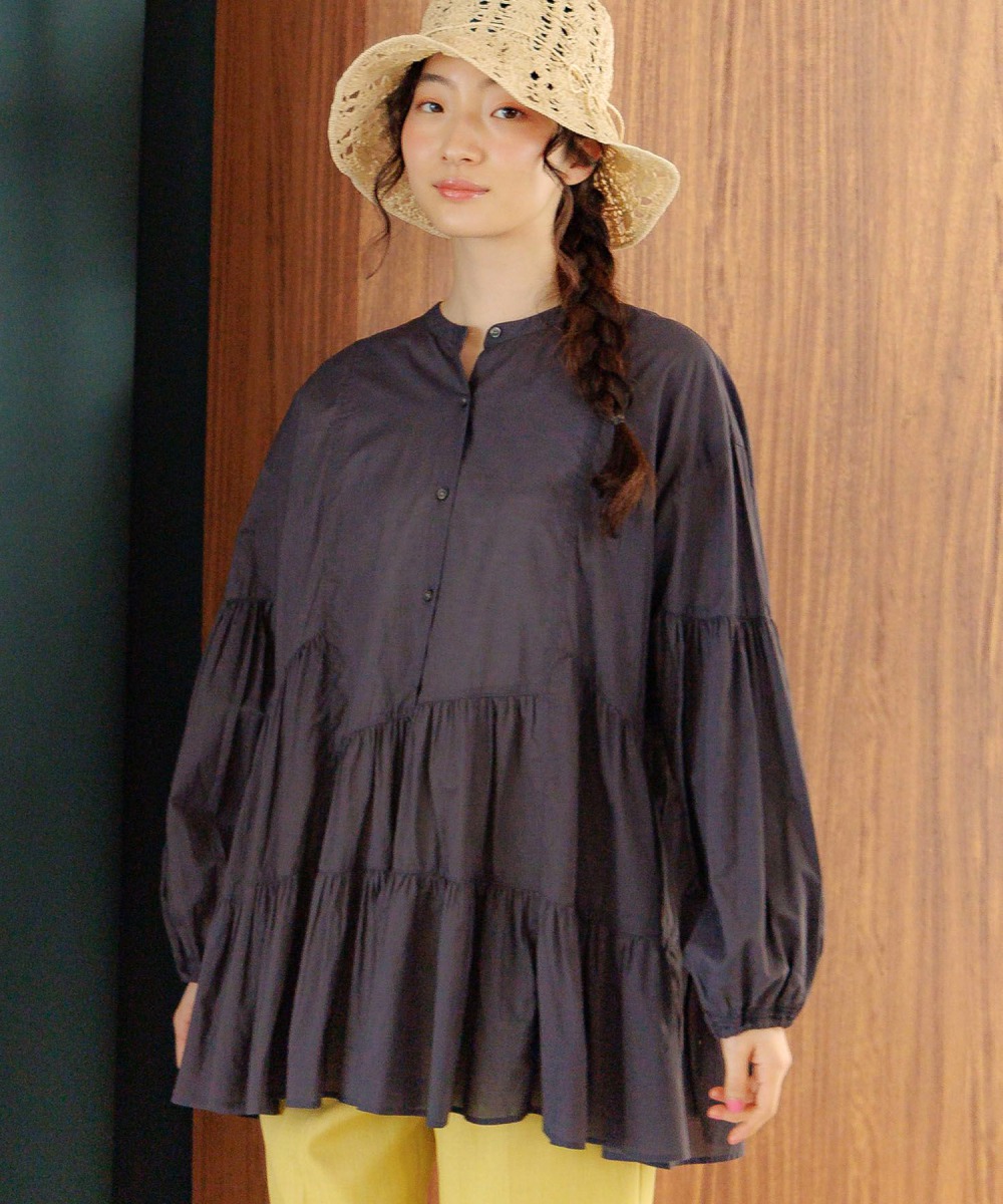 ニコアンド　ワッペンシャツジャケット　メイクスタッフ　てぃら　モザイク02 ニコアンド⭐︎人気スタッフプロデュース⭐︎ワッペンシャツ