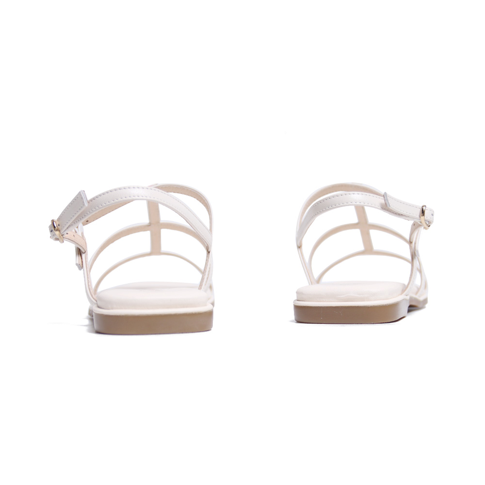 KOKKO慵懶鬆弛感羅馬平底涼鞋白色_6