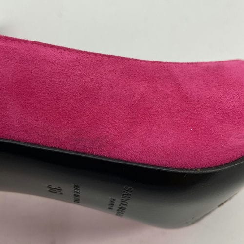 【汐止遠雄店】SAINT LAURENT/淺口皮鞋/36/桃紅幾皮_9