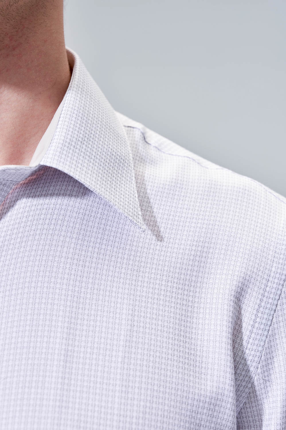 SST&C Light Gray Checkered Pattern Slim Fit Shirt | 00062504014_2