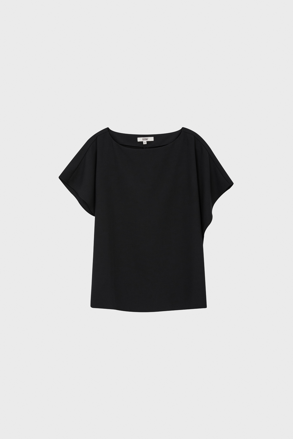 SST&C Black Asymmetrical Shoulder-to-Shoulder Top | 01092504006_6