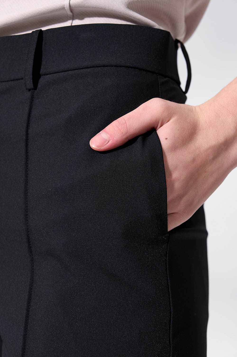 SST&C Black High Stretch Slim Fit Trousers | 01162504007_2