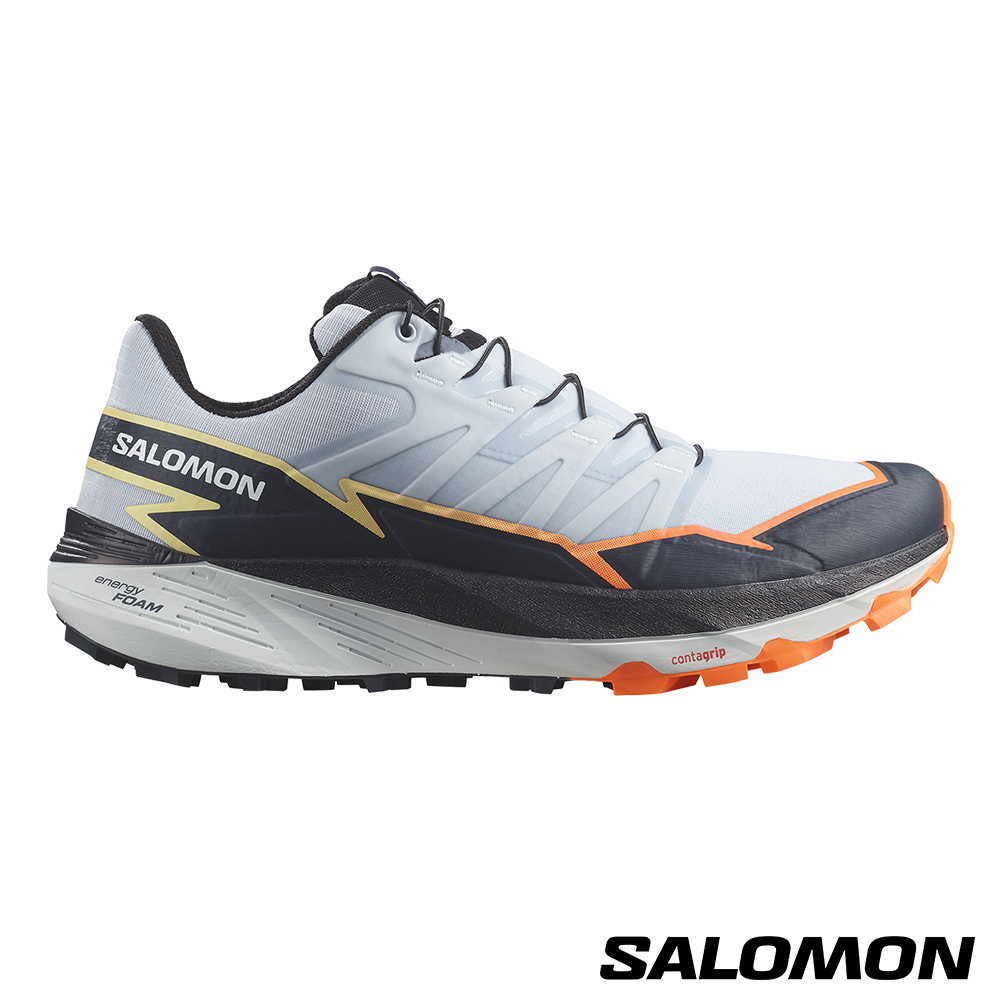 Salomon 男THUNDERCROSS 野跑鞋石南灰/墨黑/橘