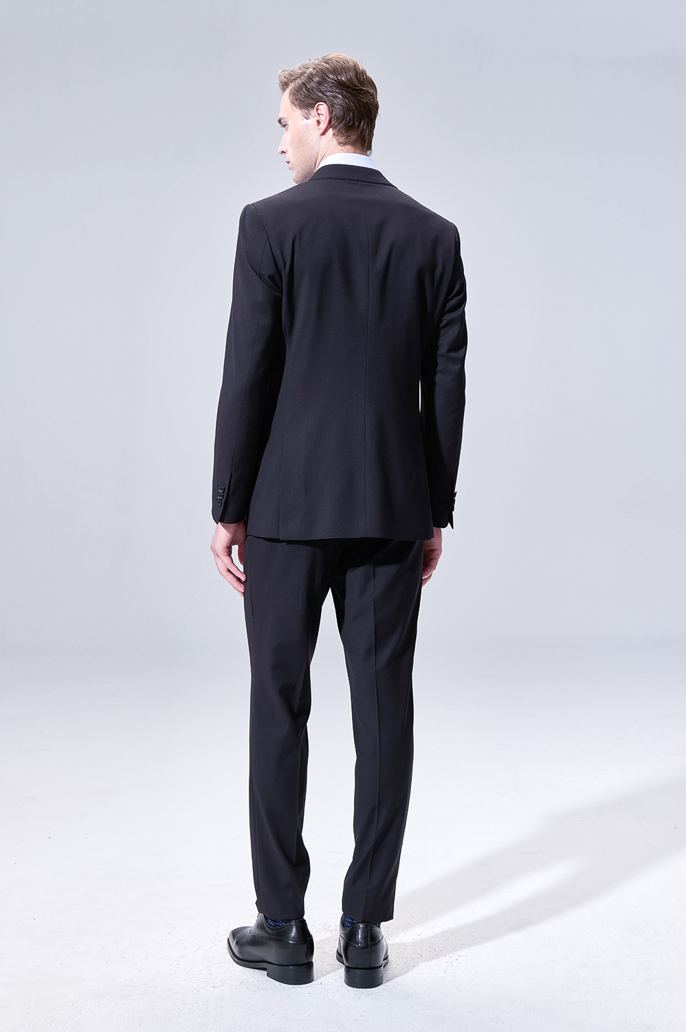 SST&C Black Textured Slim Trousers | 00022504003_2
