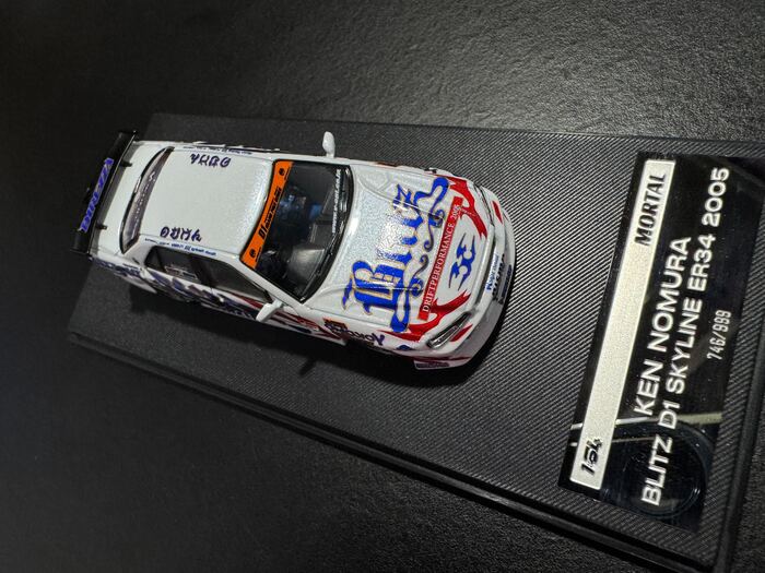 MORTAL 1/64 日產NISSAN BLITZ D1 SKYLINE ER34 野村謙D1甩尾賽2005