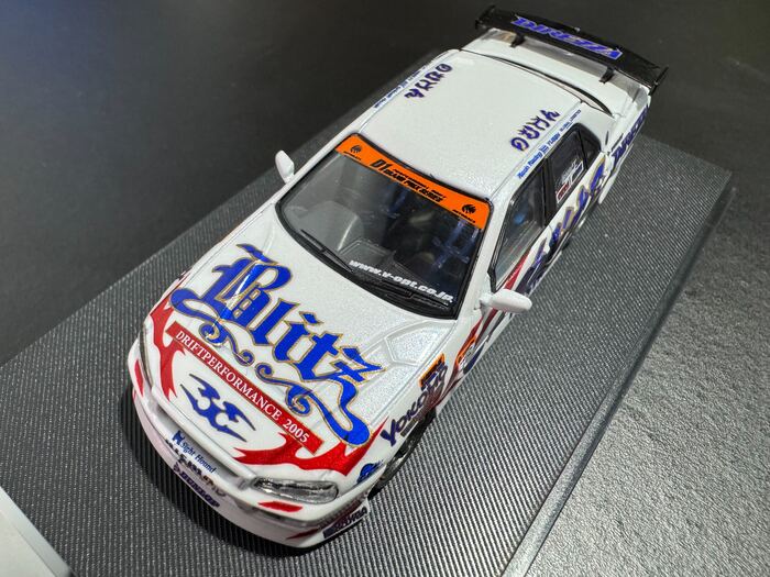 MORTAL 1/64 日產NISSAN BLITZ D1 SKYLINE ER34 野村謙D1甩尾賽2005