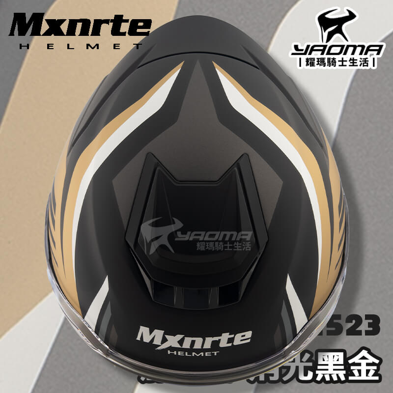 MXNRTE 安全帽 M523 加特林 消光 黑金 內墨片 藍芽耳機槽 排扣 3/4罩帽 Mxnrte m523_5