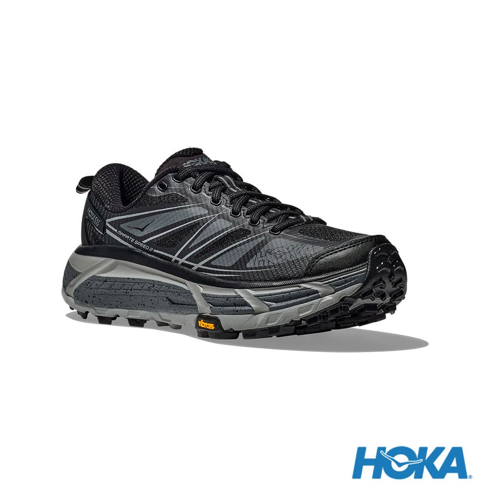 HOKA Mafate Speed 2 越野鞋 黑/城堡岩灰_0