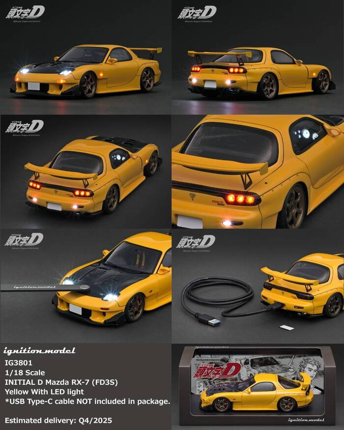 ignition model 1/18 頭文字D RX-7 FD3S 高橋啓介LED全燈版本IG3801