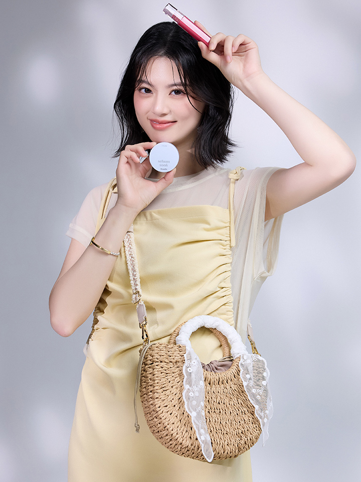 ★S'AIME★夏日海風織光絲巾編織 半月 カゴバック/送料込 S'AIME X ETUDE合作夏日海風織光絲巾編織包組｜ S'AIME東京企劃