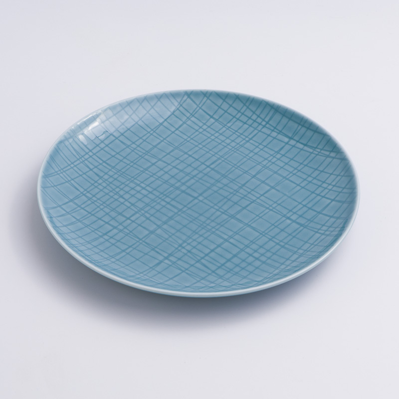 WAGA 湖水綠格 25cm 陶瓷圓盤｜單品_0