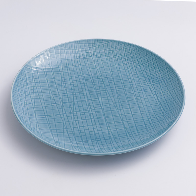WAGA 湖水綠格 30cm 陶瓷圓盤｜單品_0