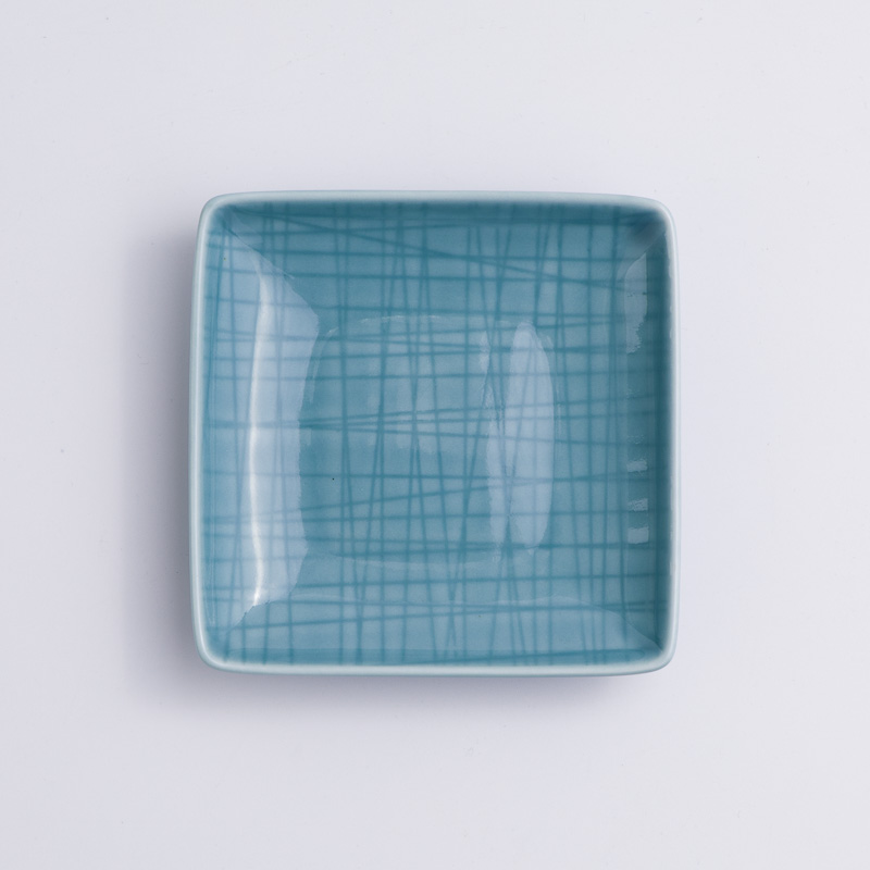 WAGA 湖水綠格 13cm 陶瓷正方碟｜單品_2