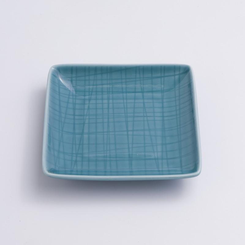 WAGA 湖水綠格 16cm 陶瓷正方盤｜單品_0