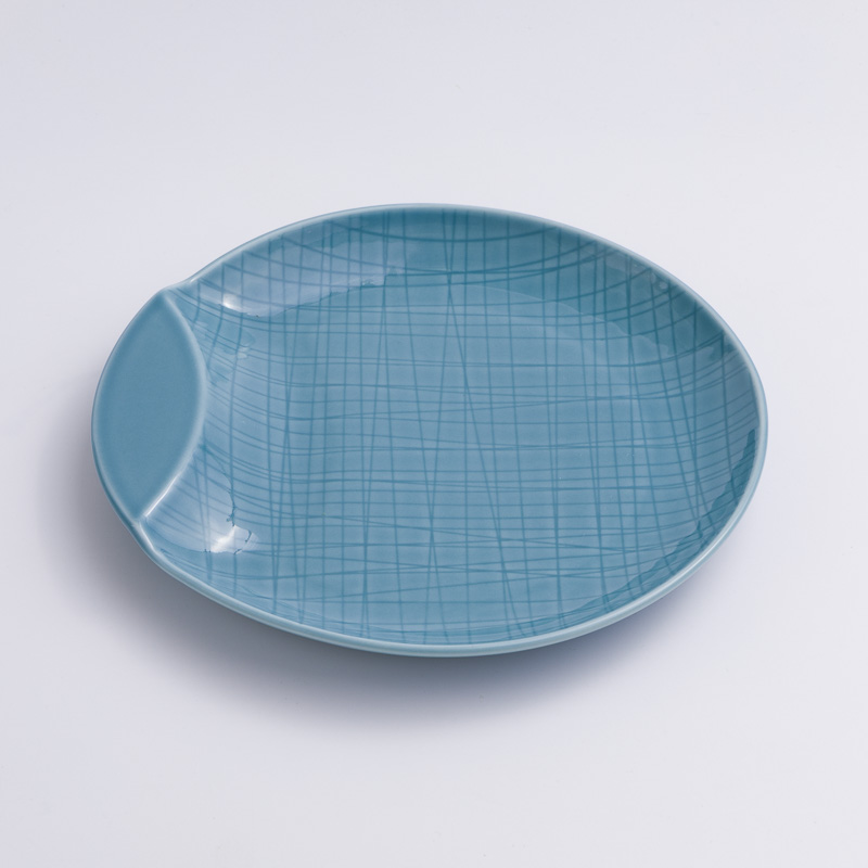 WAGA 湖水綠格 23cm 陶瓷手托圓盤｜單品_0