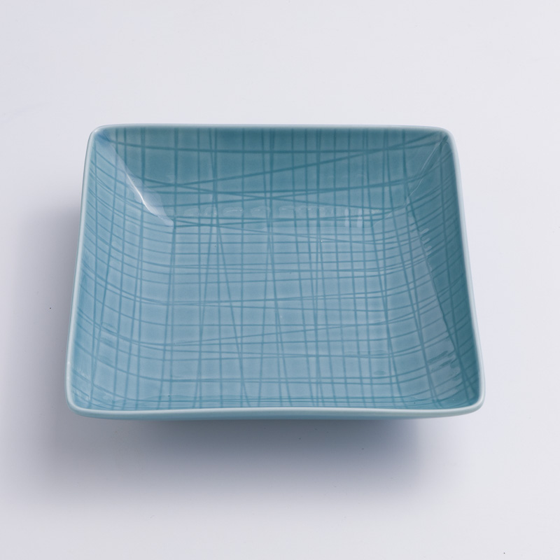 WAGA 湖水綠格 18cm 陶瓷正方盤｜單品_0