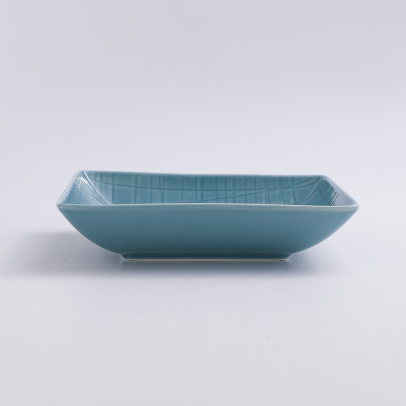WAGA 湖水綠格 18cm 陶瓷正方盤｜單品_1