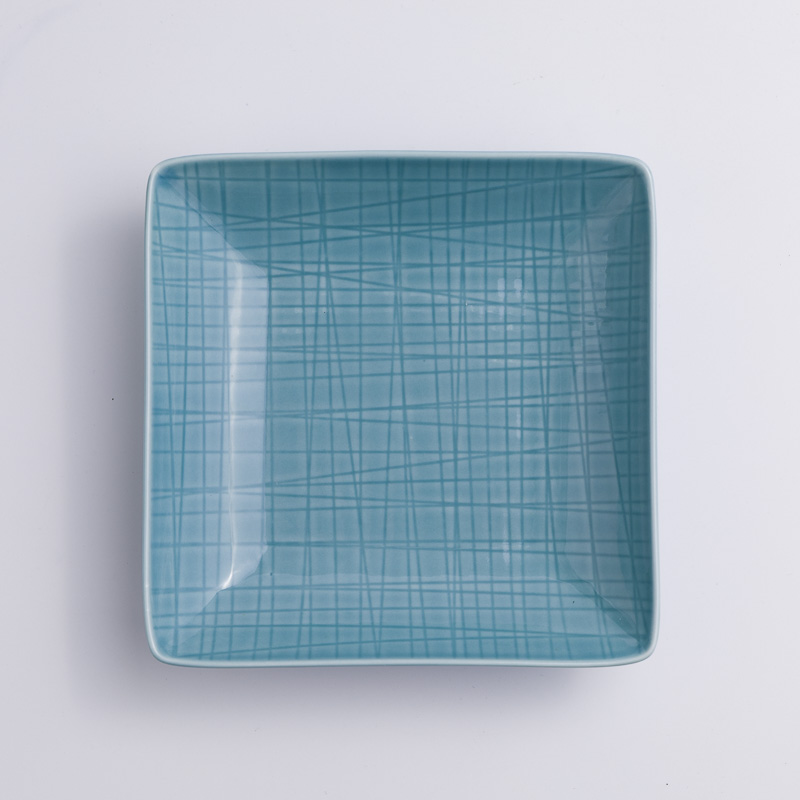 WAGA 湖水綠格 18cm 陶瓷正方盤｜單品_2