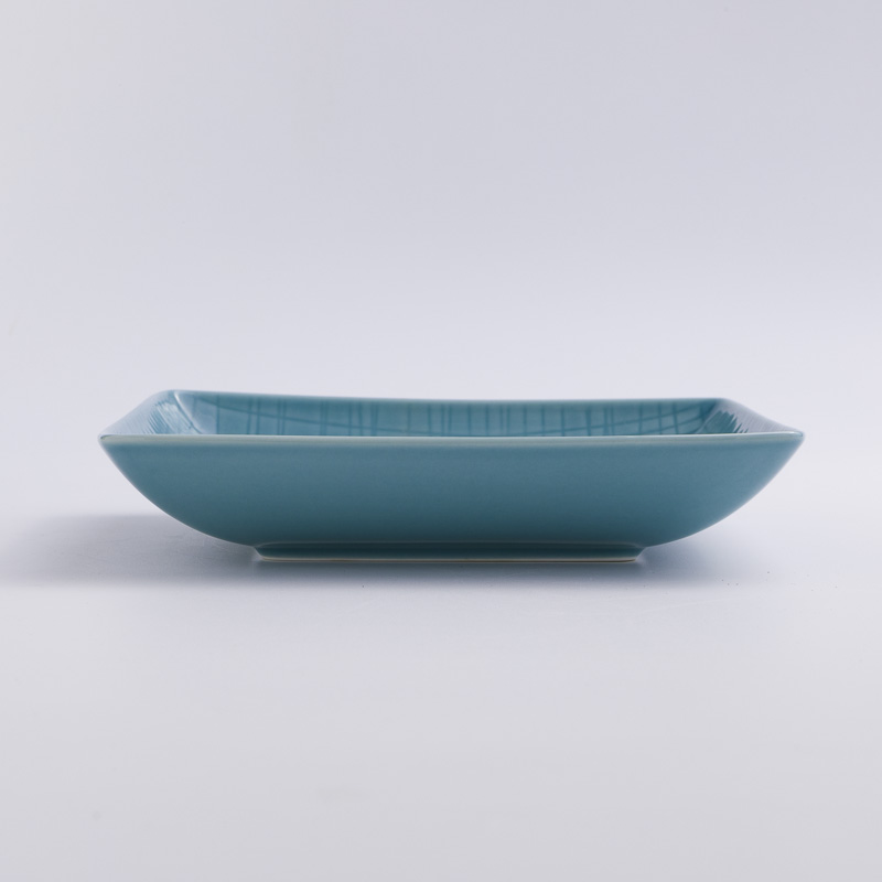 WAGA 湖水綠格 20.5cm 陶瓷正方盤｜單品_1