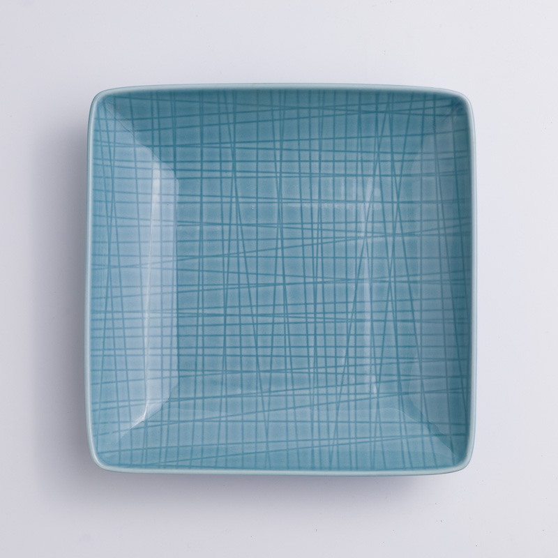WAGA 湖水綠格 20.5cm 陶瓷正方盤｜單品_2