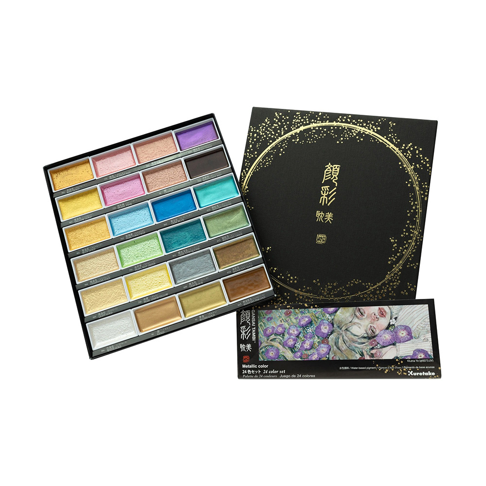 Kuretake 日本吳竹】顏彩耽美24色金屬色II | 熱銷推薦| 能藝企業有限公司