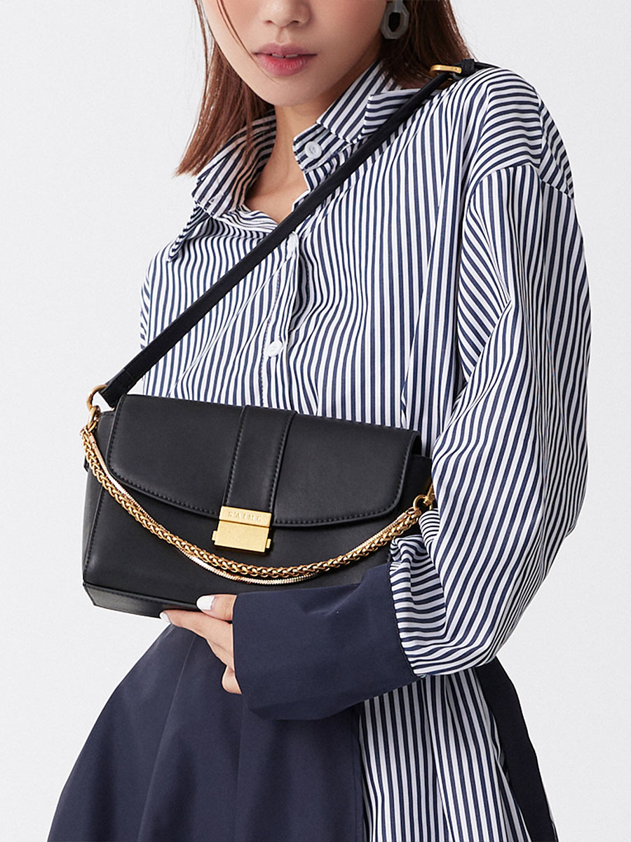 S'AIME 真皮3WAY雙鍊壓釦小方包｜ S'AIME東京企劃