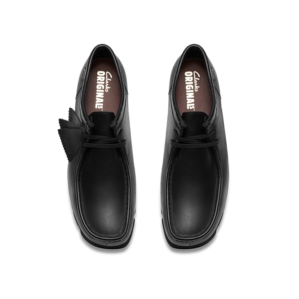 Clarks ORIGINALs-Wallabee GTX男款真皮防水袋鼠鞋(黑色)CLM83074R